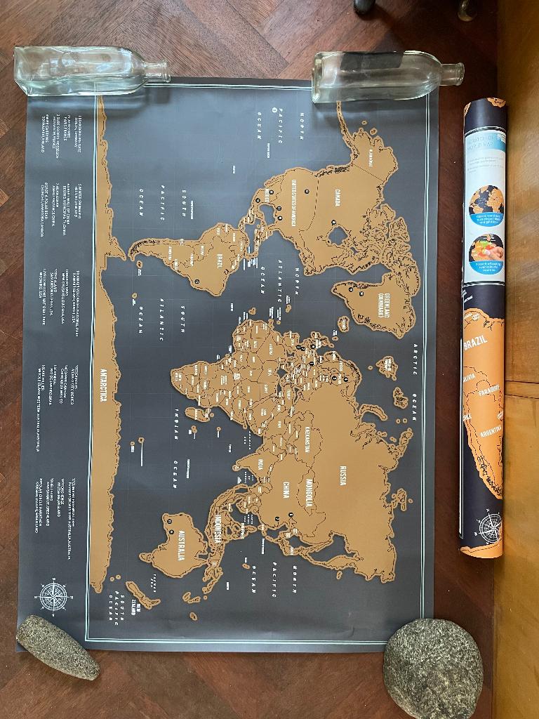 wereld kaart, kraskaart, helemaal nieuw, ongebruikt, Ophalen of Verzenden, Nieuw, Ontdekken