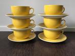 6 zonnig gele kop- en schotels - gemerkt, Ophalen of Verzenden