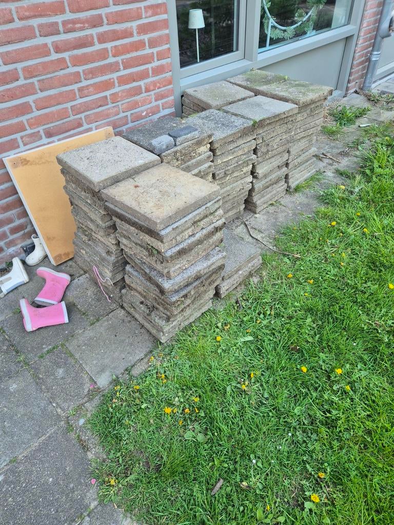 Stoeptegels 30-35 m2, Tuin en Terras, Ophalen, Gebruikt, 10 m² of meer, Beton