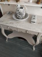 Vintage sidetable met marmeren blad., Huis en Inrichting, Tafels | Sidetables, Ophalen, Gebruikt, 25 tot 50 cm, Rechthoekig
