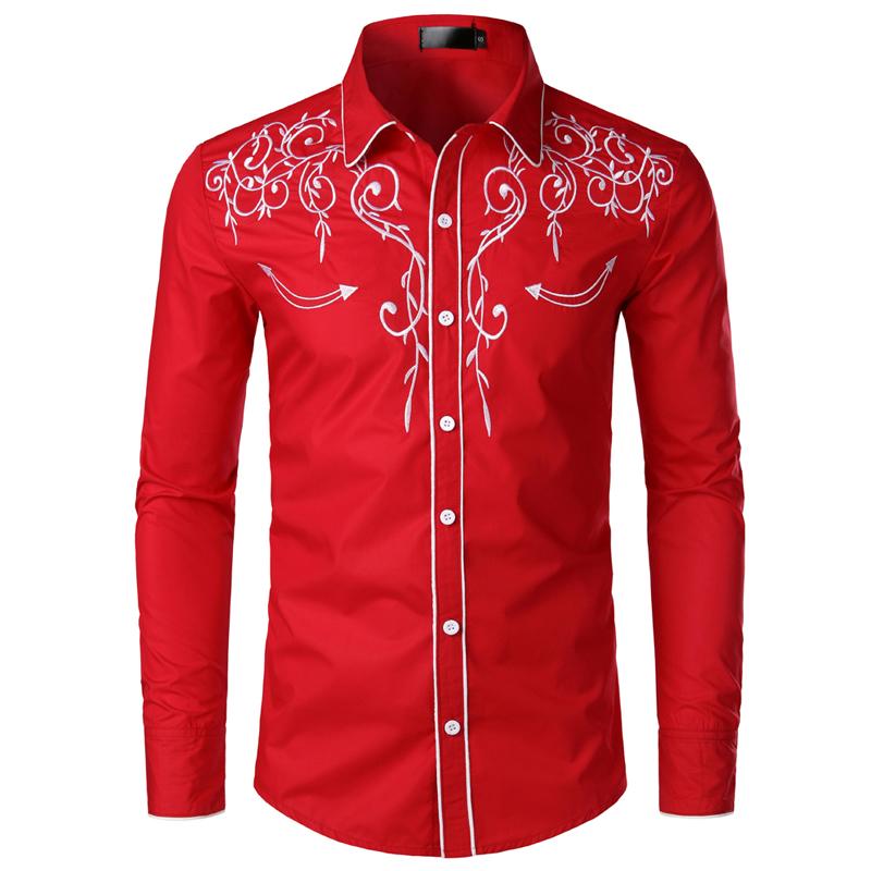 Cowboy overhemd 4 / rood western heren mannen linedance, Kleding | Heren, Overhemden, Verzenden, Nieuw, Rood, Overige halswijdtes