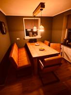 Buffel leren eetkamer stoelen en bank cognac