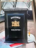 Antieke gietijzeren PTT brievenbus met origineel slot, Ophalen, Gebruikt, IJzer, Wandbrievenbus
