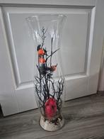 Grote glazen vaas met Halloween decoratie en verlichting, Huis en Inrichting, Woonaccessoires | Vazen, Gebruikt, Overige kleuren