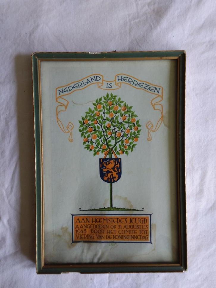 Koninginnedag 1945 31 Augustus Heemstede jeugd Nederland, Verzamelen, Militaria | Tweede Wereldoorlog, Nederland, Ophalen of Verzenden