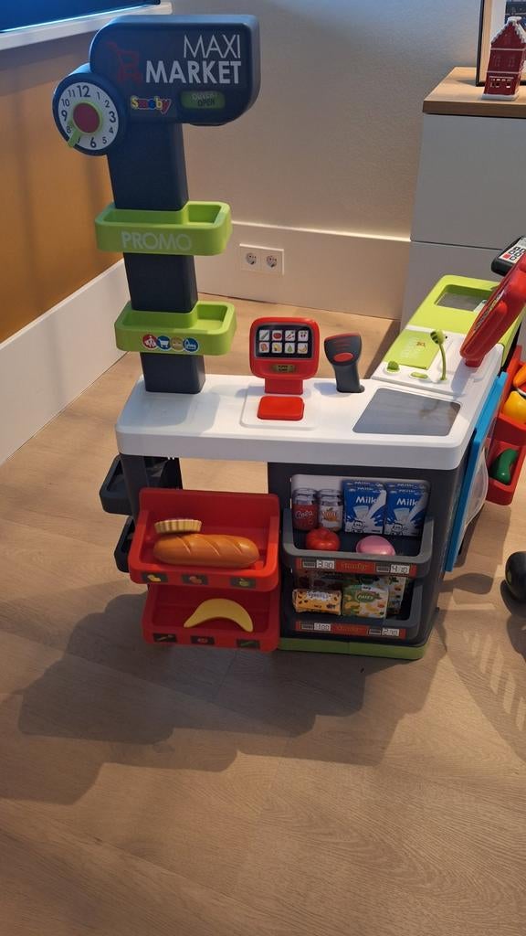 Smoby Maxi Market Speelgoed Supermarkt met Winkelwagen, Ophalen, Gebruikt, Jongen of Meisje