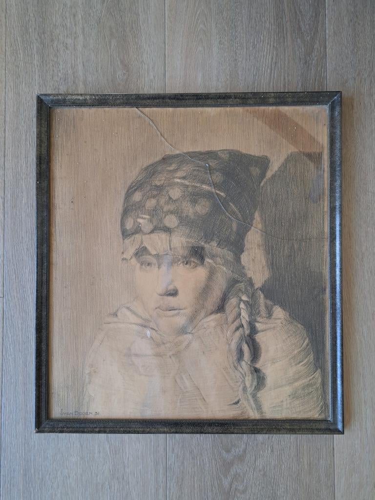 Pen/potlood tekening..., Antiek en Kunst, Ophalen