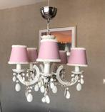 Prinsessen Kroonluchter met Roze Kapjes en Stenen, Ophalen, Zo goed als nieuw, Stof