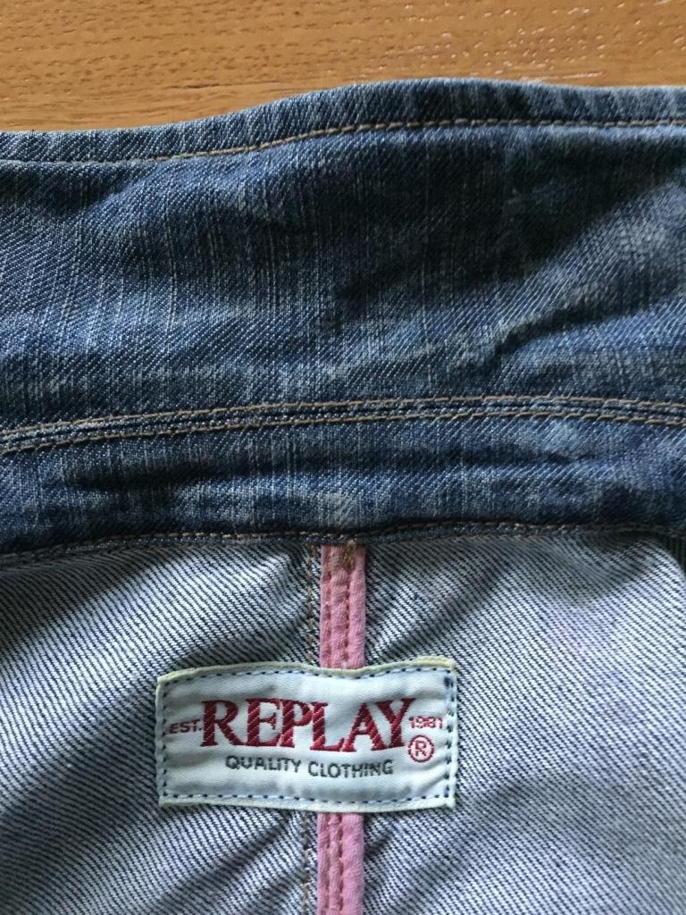 B1446 REPLAY: spijkerjasje jasje jeans blazer Mt S=36 blauw, Blauw, Replay, Ophalen of Verzenden, Zo goed als nieuw