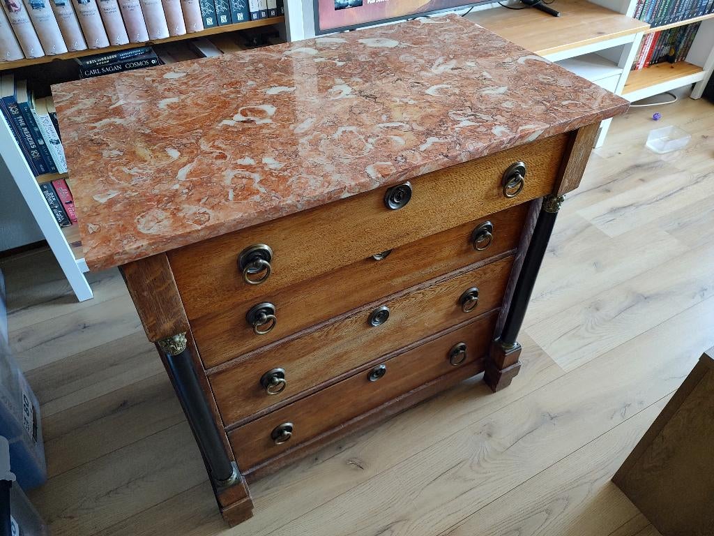 Antiek eiken Hollandse Empire ladekast, dressoir / commode, Ophalen