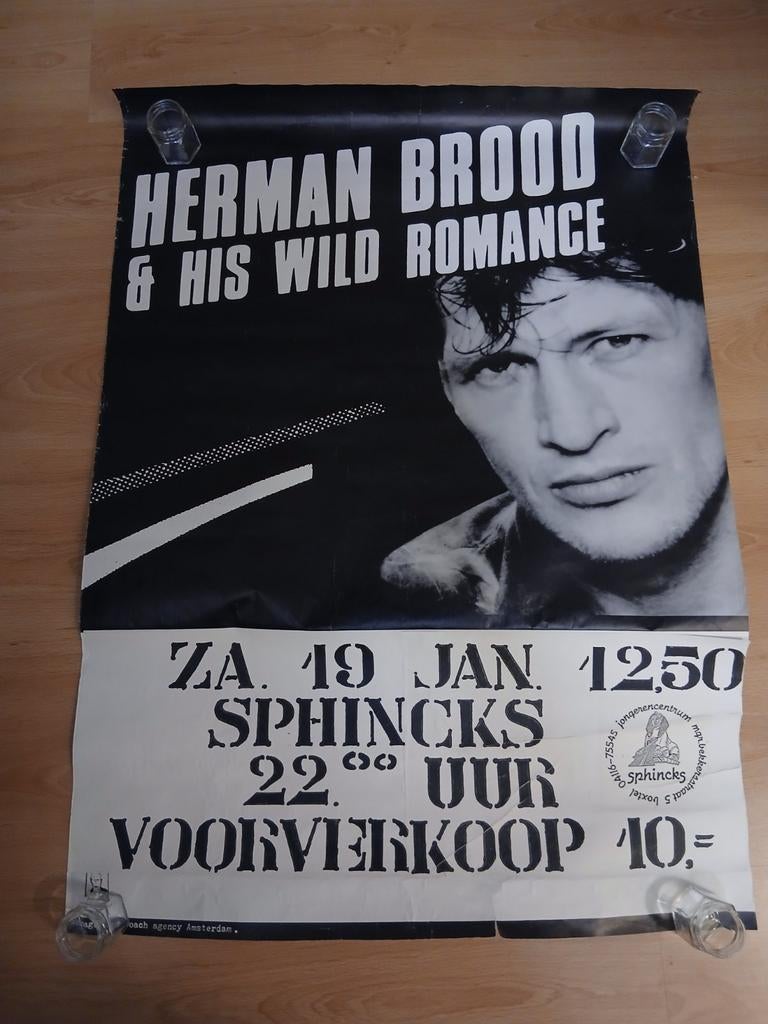 Oude poster Herman Brood, Verzamelen, Posters, Ophalen of Verzenden, Zo goed als nieuw, A1 t/m A3