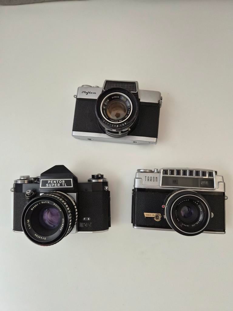 3 Analoge 35mm Camera's: Pentor, Taron, Fujica + Lens, Ophalen of Verzenden, Gebruikt, Spiegelreflex, Overige Merken