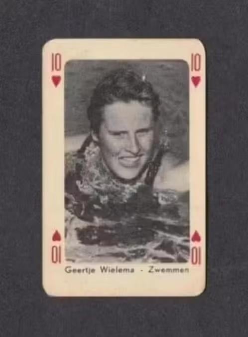 Speelkaart Geertje Wielema Zwemmen Hilversum Jaren 50., Verzamelen, Ophalen of Verzenden, Zo goed als nieuw
