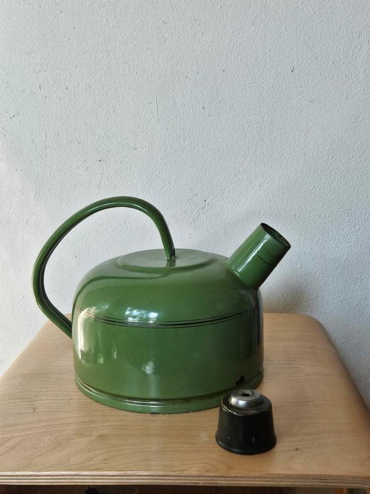 Vintage Resido Groene Emaille Fluitketel Jaren '60, Antiek en Kunst, Antiek | Emaille, Ophalen of Verzenden