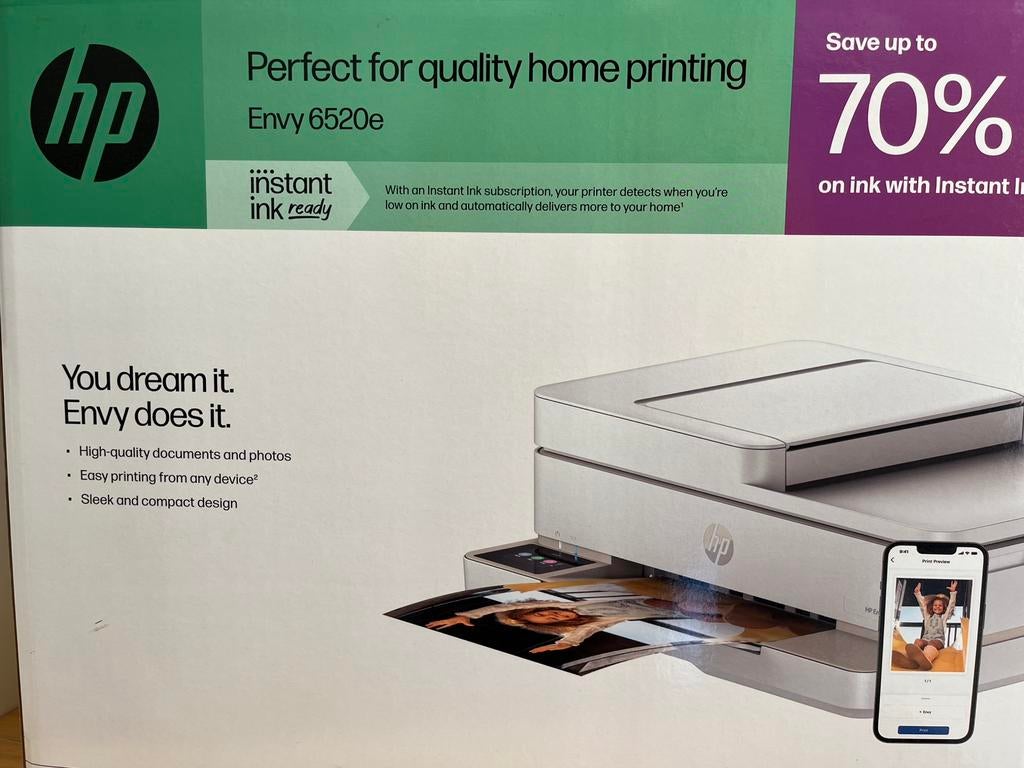 Printer HP Envy 6520e met inkt (kleur), Kleur printen, Printer, Inkjetprinter, Zo goed als nieuw