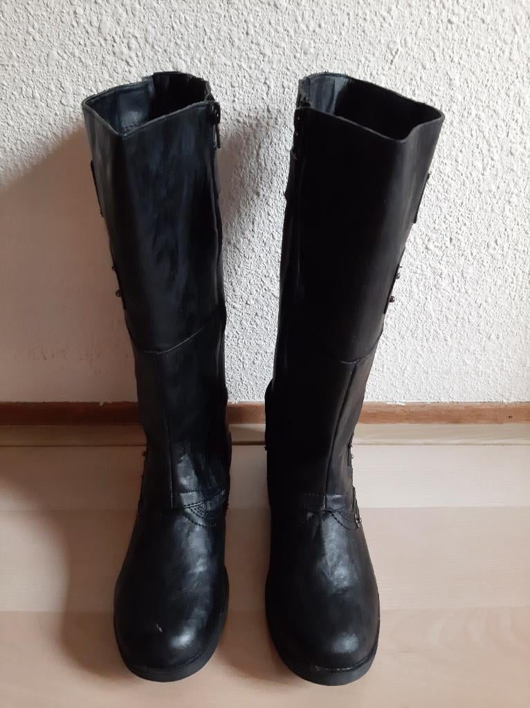 Nieuw Blue Box Lederen Laarzen, maat 37, Zwart, Nieuw, Ophalen of Verzenden, Hoge laarzen