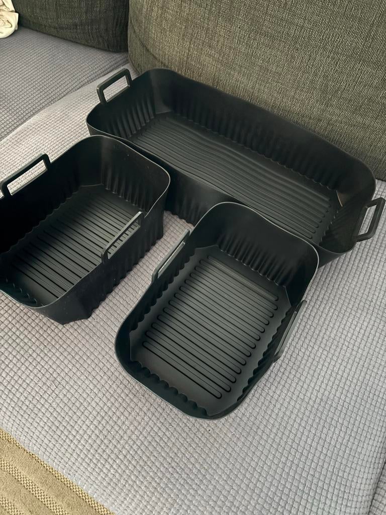 Siliconen mandjes voor airfryer - set van 3, Ophalen of Verzenden, Nieuw, Airfryer, 1500 gram of meer