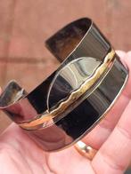 Vintage 90's modernist design armband, Ophalen of Verzenden, Zo goed als nieuw, Zilver, Overige materialen