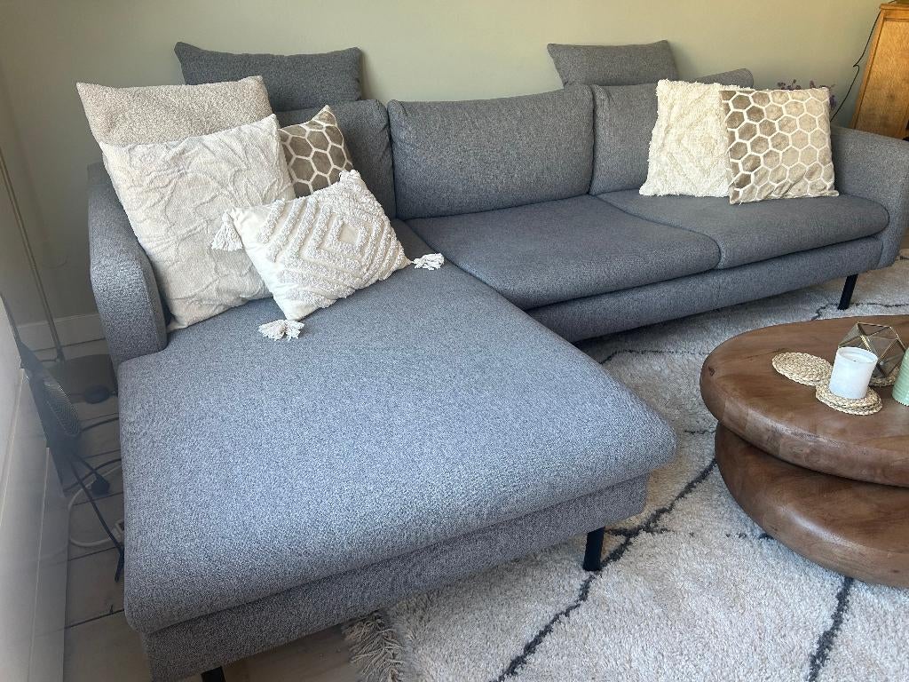 Hoekbank grijs - ophalen 25 of 26 april 2026, Ophalen, 250 tot 300 cm, Gebruikt, Hoekbank