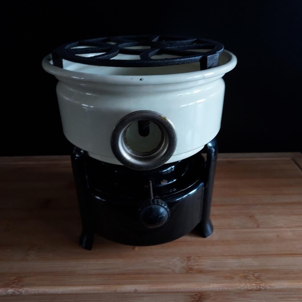 Emaille petroleumstel zwart / crème 1 pits No10, Ophalen of Verzenden