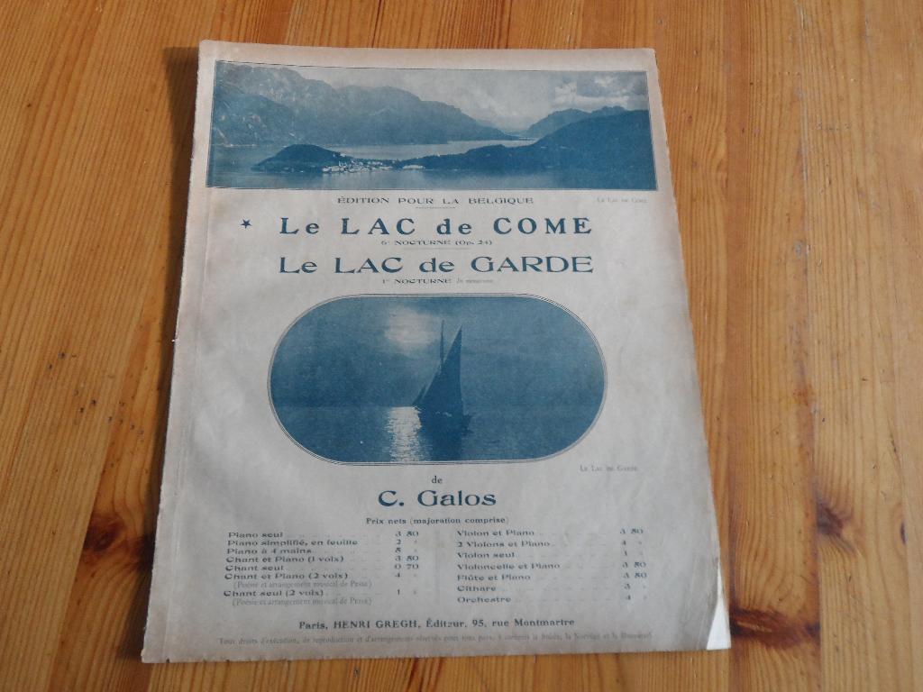 Le lac de come - c. Galos, Gebruikt, Ophalen of Verzenden, Artiest of Componist, Piano