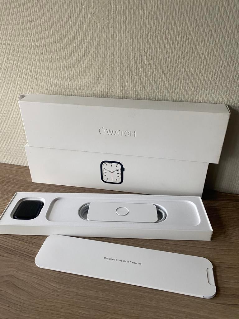 Apple Watch Series 7 GPS + cellular, 41cm Aluminium Nieuw!, Zwart, IOS, Nieuw, Ophalen of Verzenden