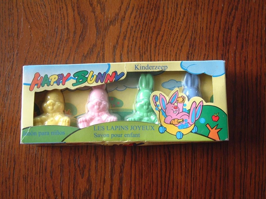4 oude zeepjes in doosje Bunny, Verzamelen, Ophalen of Verzenden, Gebruikt