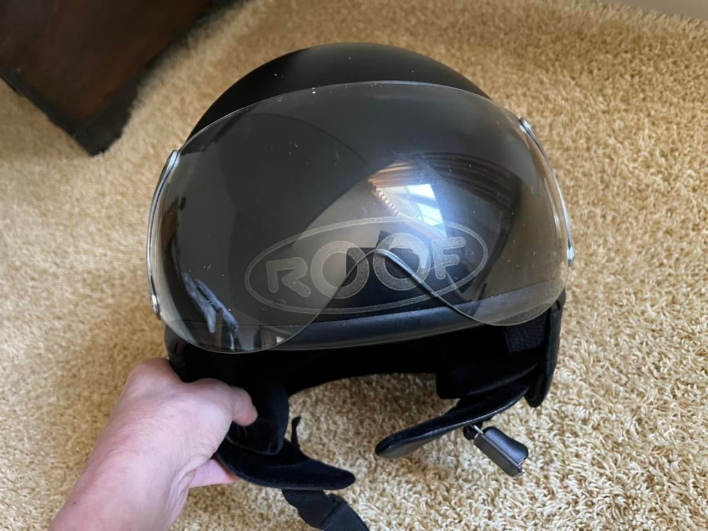 ROOF jet helm zwart mt. 56/XS (dames) (motor/scooter), Overige merken, XS, Jethelm, Ophalen of Verzenden
