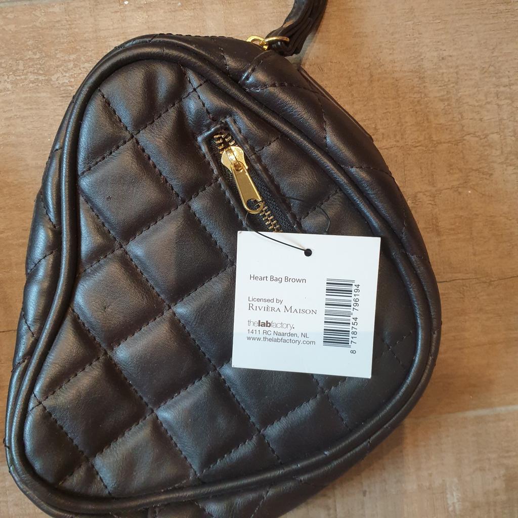 Riviera maison heart bag, Ophalen, Nieuw, Bruin, Avondtasje