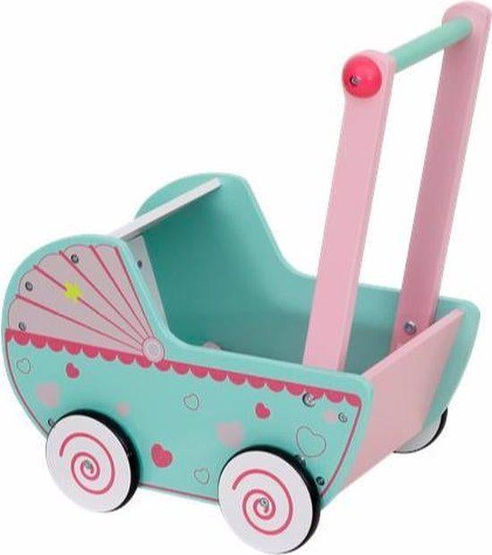 Houten poppenwagen Nieuw!, Ophalen of Verzenden, Nieuw, Duw- of Trekspeelgoed