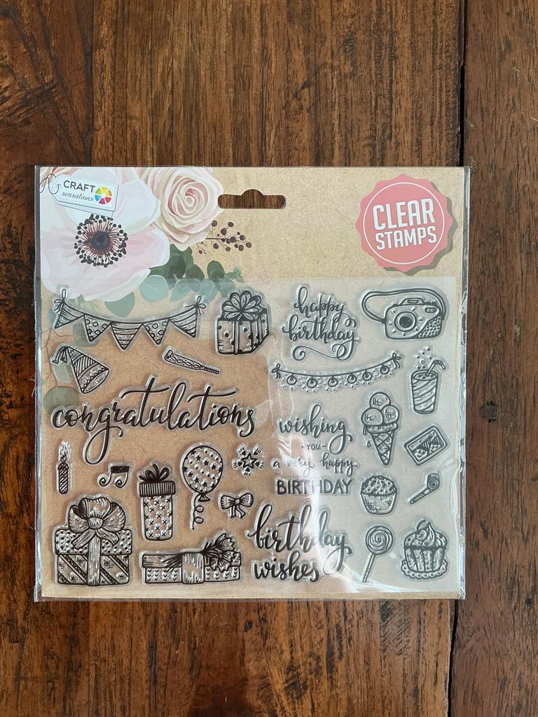 Clear stamps verjaardag (engels). NIEUW, Hobby en Vrije tijd, Ophalen of Verzenden, Nieuw, Clearstamp