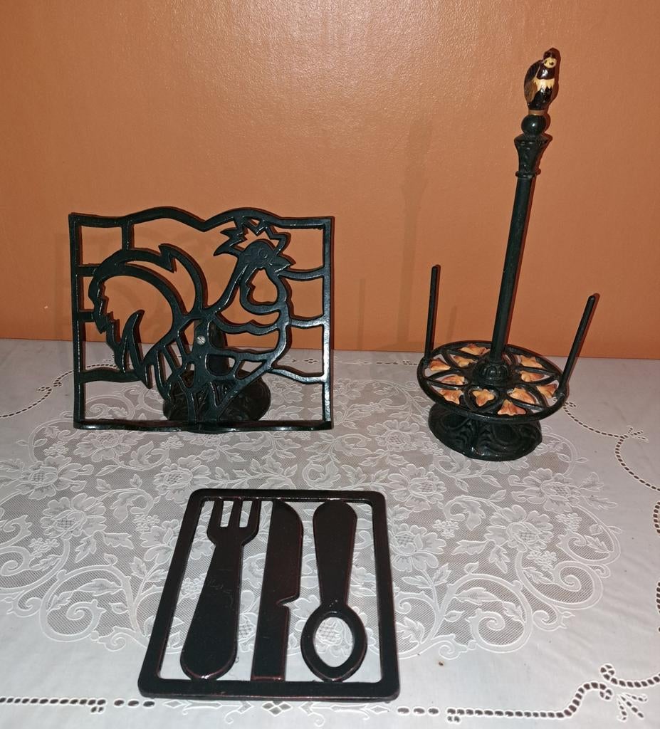 Gietijzeren decoratie bestel/ haan/ keukenrolhouder, Verzenden