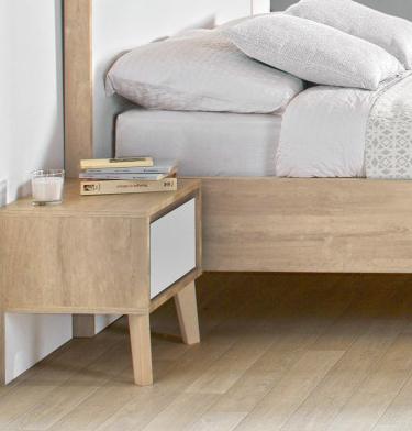 Larvik Tienerkamer - Blond eiken/wit, Niet ingevuld, Niet ingevuld, Niet ingevuld