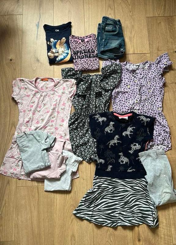 Kledingpakket meisje 110-116, Kinderen en Baby's, Ophalen of Verzenden, Zo goed als nieuw, Meisje, Jurk of Rok