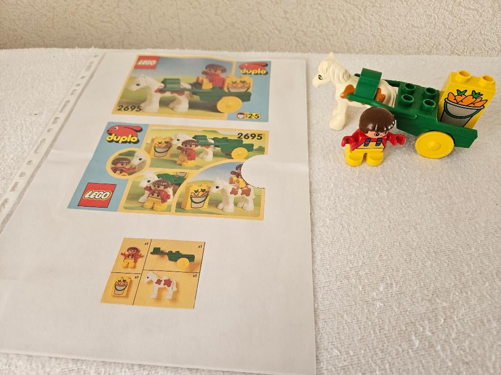 Lego Duplo 2695 paard en wagen, Overige thema's, Ophalen of Verzenden, Zo goed als nieuw, Compleet