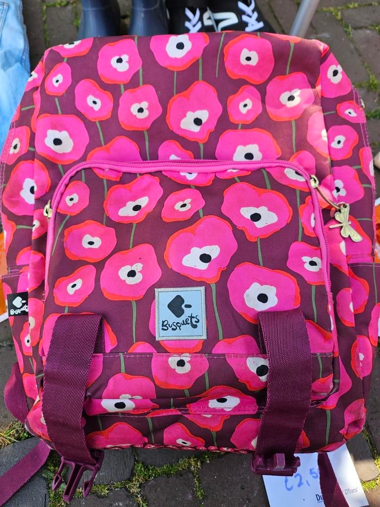Busquets Rugtas met bloemenprint - Zo goed als nieuw, Overige merken, 25 tot 40 cm, Ophalen of Verzenden, Zo goed als nieuw