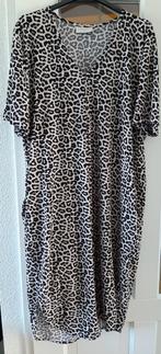 Panterprint floidress met zakken, mt.L - Nw., Jurk, Nieuw, Ophalen of Verzenden, Bruin