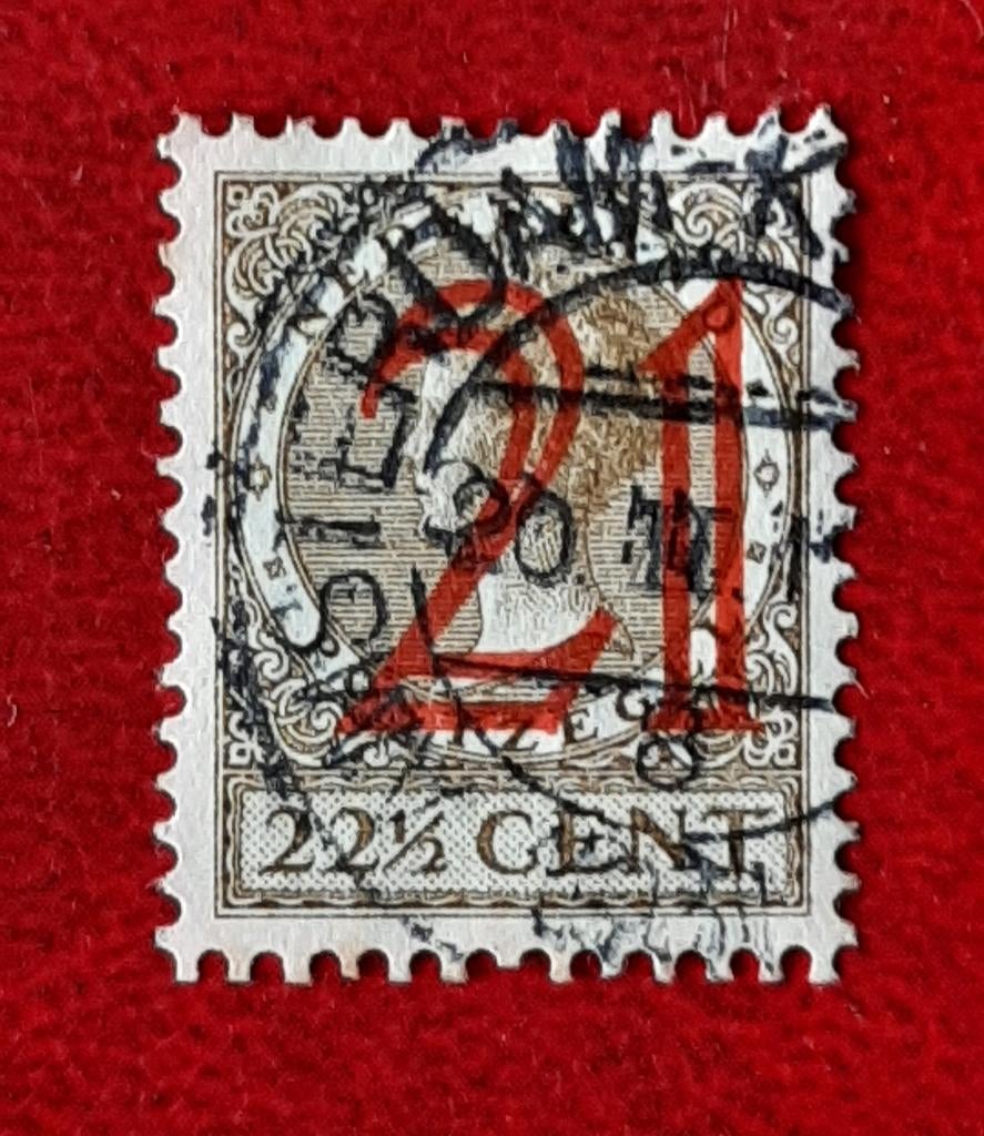 1929 Nederland Hulpzegel 21 cent Nvph 224 Gestempeld, Postzegels en Munten, Postzegels | Nederland, Ophalen, Gestempeld
