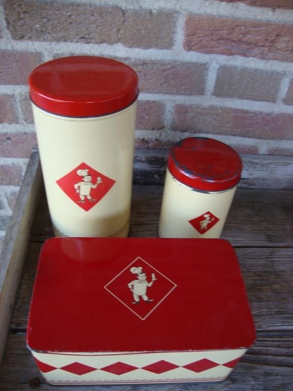 Set  blikken van bolletje, Ophalen of Verzenden, Gebruikt, Beschuit, Bolletje