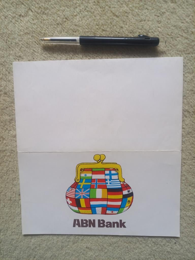 Oud papieren GELDMAPJE ABN BANK, Verzamelen, Verzenden, Huis en Inrichting
