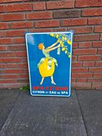Spa emaille, Ophalen of Verzenden, Gebruikt, Reclamebord