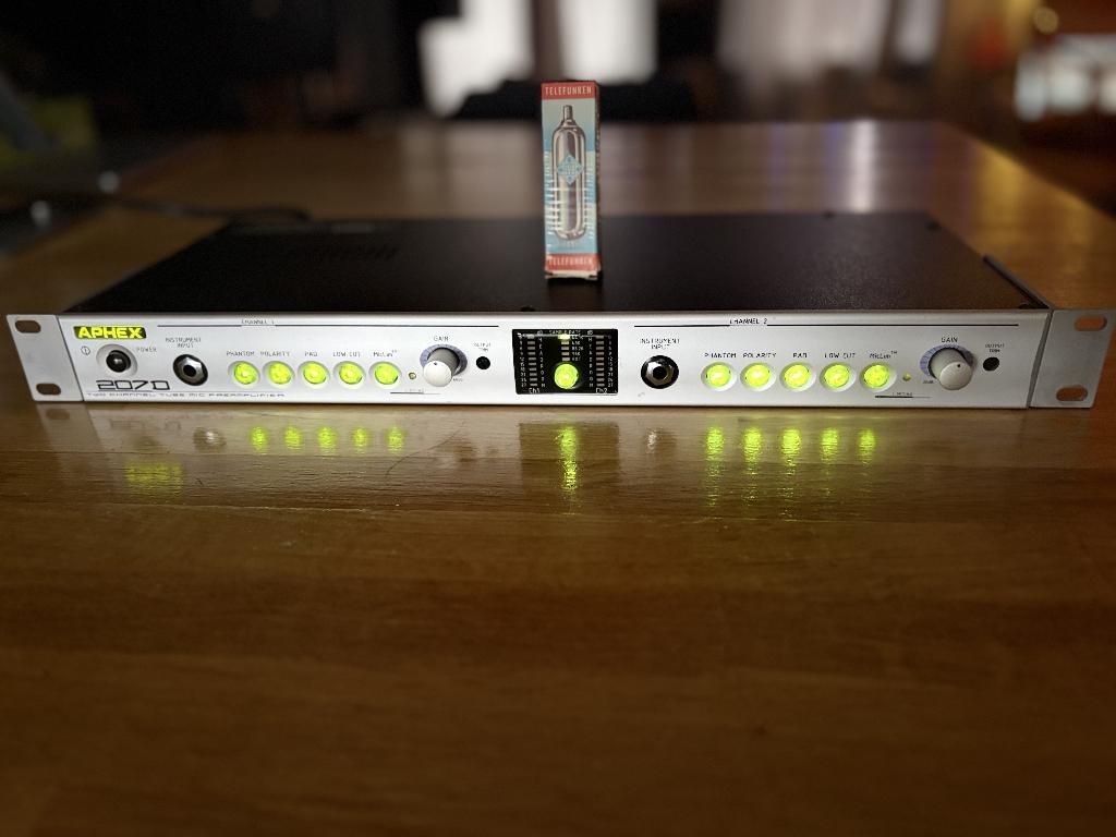 Aphex 207 D - mic/instr preamp incl. Telefunken buis, Audio, Tv en Foto, Ophalen of Verzenden, Gebruikt, Audio