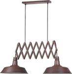 Industriële hanglamp met schaararm, roestbruin, Ophalen of Verzenden, Zo goed als nieuw, Industrial, Metaal