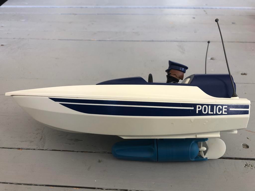 Politieboot Playmobil + aandrijving, Kinderen en Baby's, Speelgoed | Playmobil, Ophalen, Zo goed als nieuw