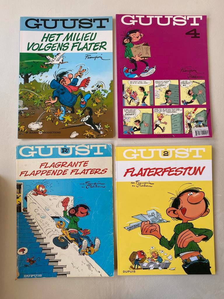 4 Guust Flater Stripboeken - Diverse Avonturen, Boeken, Meerdere stripboeken, Ophalen of Verzenden, Gelezen