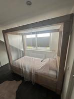 Hemelbed steigerhout met elektrisch verstelbare bodem, Huis en Inrichting, Slaapkamer | Bedden, Ophalen, 90 cm, Eenpersoons, Bruin