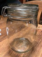Glazen pot met beugelsluiting,1 liter,voorraadpot met deksel, Ophalen of Verzenden, Gebruikt