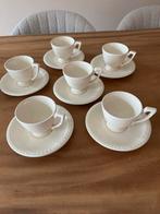 Recamier Royal Creamware 6 kopjes en schoteltjes, Huis en Inrichting, Ophalen, Zo goed als nieuw, Wedgwood, Kop(pen) en/of Schotel(s)