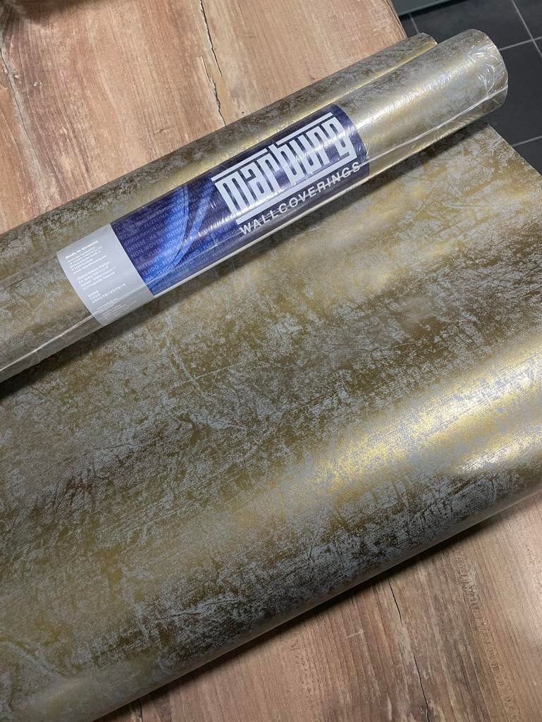 Behang vliesbehang marburg goud gold 1 rol nieuw beige, Ophalen of Verzenden, Minder dan 10 m², Beige, Goud