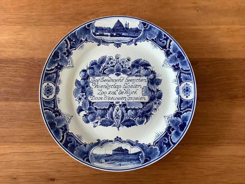 Delftsblauw herdenkingsbord De Porceleyne Fles Beverwijk, Ophalen of Verzenden